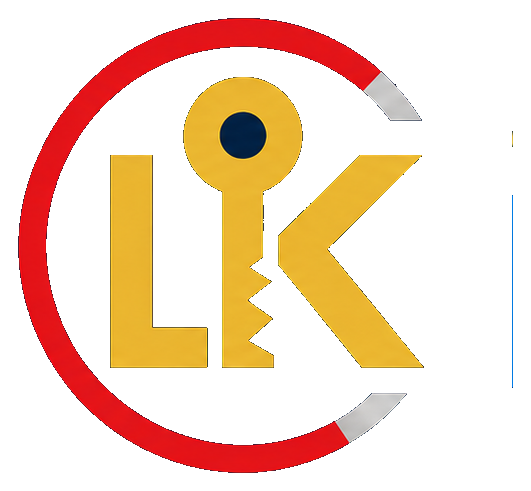 Símbolo LK con llave de Cerrajería Lock